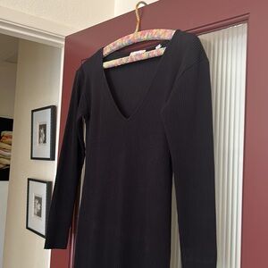 Vince V neck black sweater dress. Medium